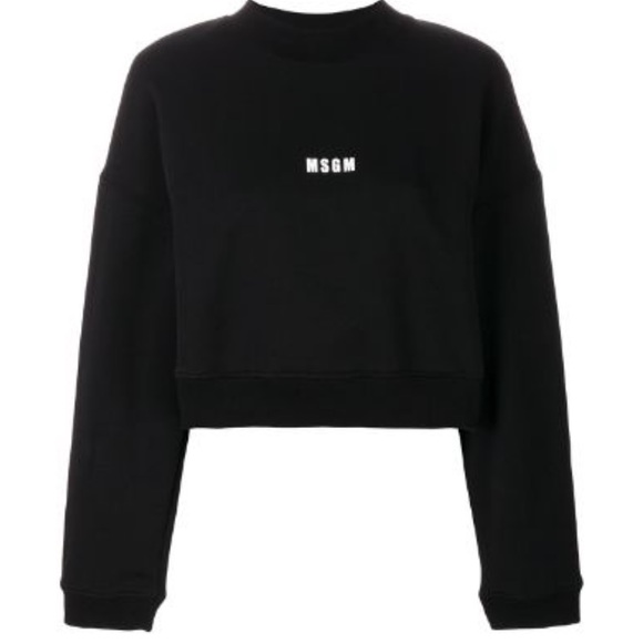Msgm cropped mini logo sweatshirt